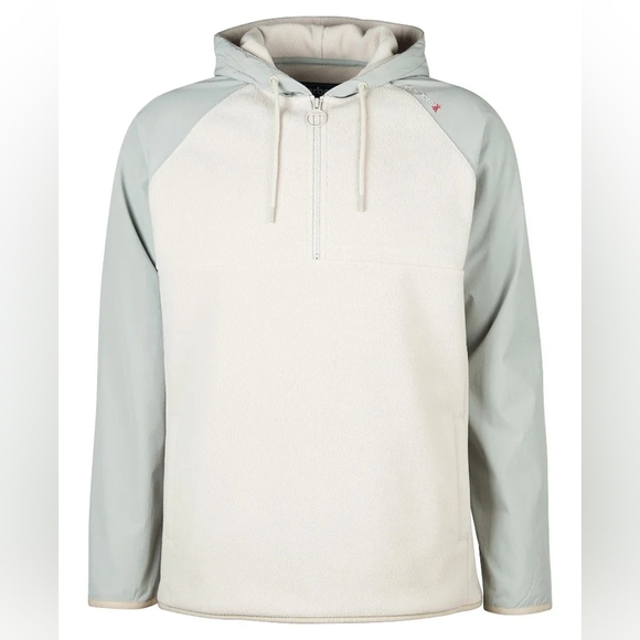Barbour Men's Newfield Half-Zip Pullover Hoodie Top Fleece Grey Fleece Size M - Picture 4 of 12